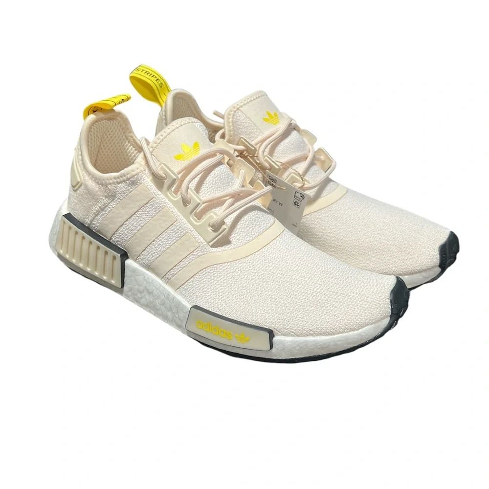 Adidas Beige and Yellow Athletic Shoes